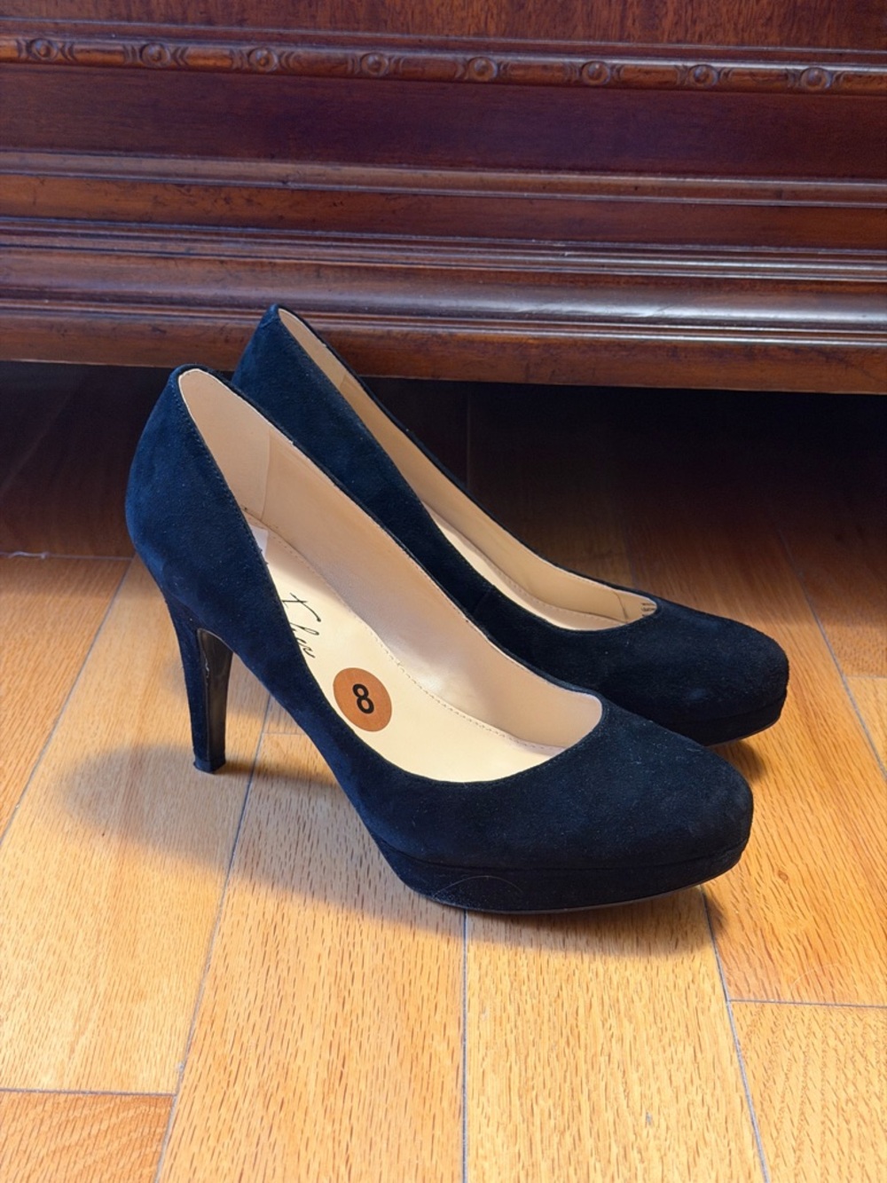Marc Fisher Black Suede Platform Pump Heels